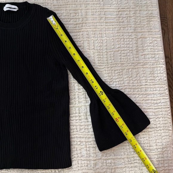 Boss Women's Fantasia Ribbed Bell-Sleeve Wool Sweater - Size Small - Picture 4 of 9